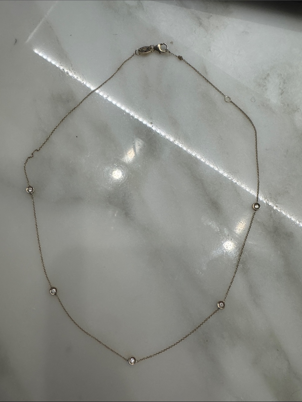 Roberto Coin 18k YG Five Diamond Necklace